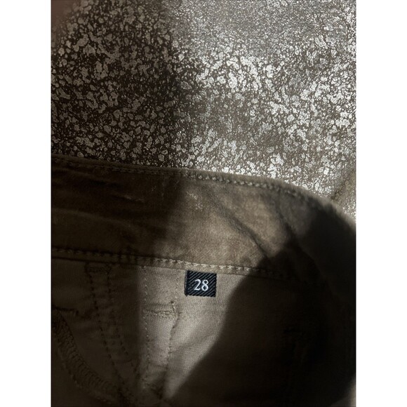 7 For All Mankind Jeans Womens 28  High Waist Skinny Ankle Metallic Velvet Gold - Picture 5 of 8